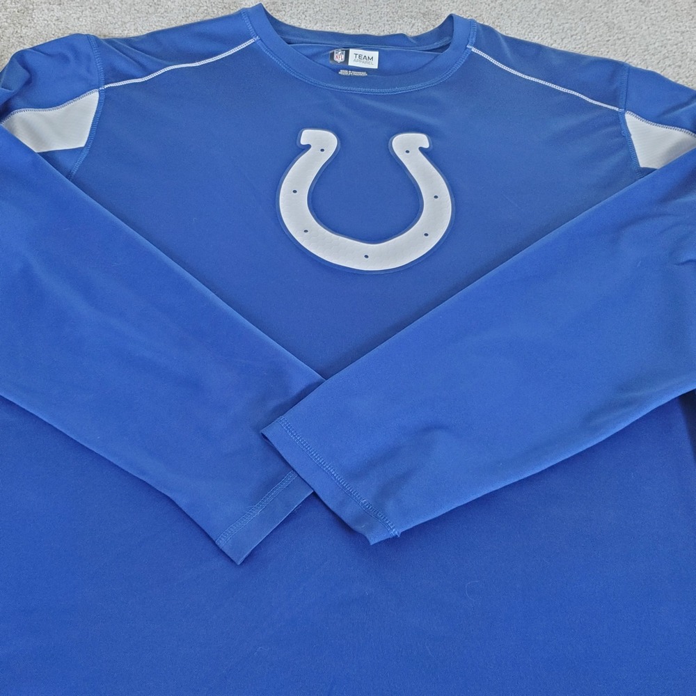 NFL Team Apparel Shirt Men's 2XL Blue Indianapolis Colts Long Sleeve Performance